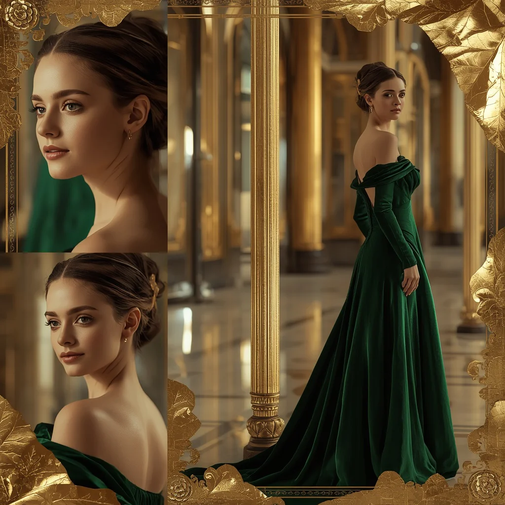 Glimmering Gold Leaf Collage: Beautiful Girl in Regal Attire | prompt for gemini ai girl style trending indian — AI image prompt
