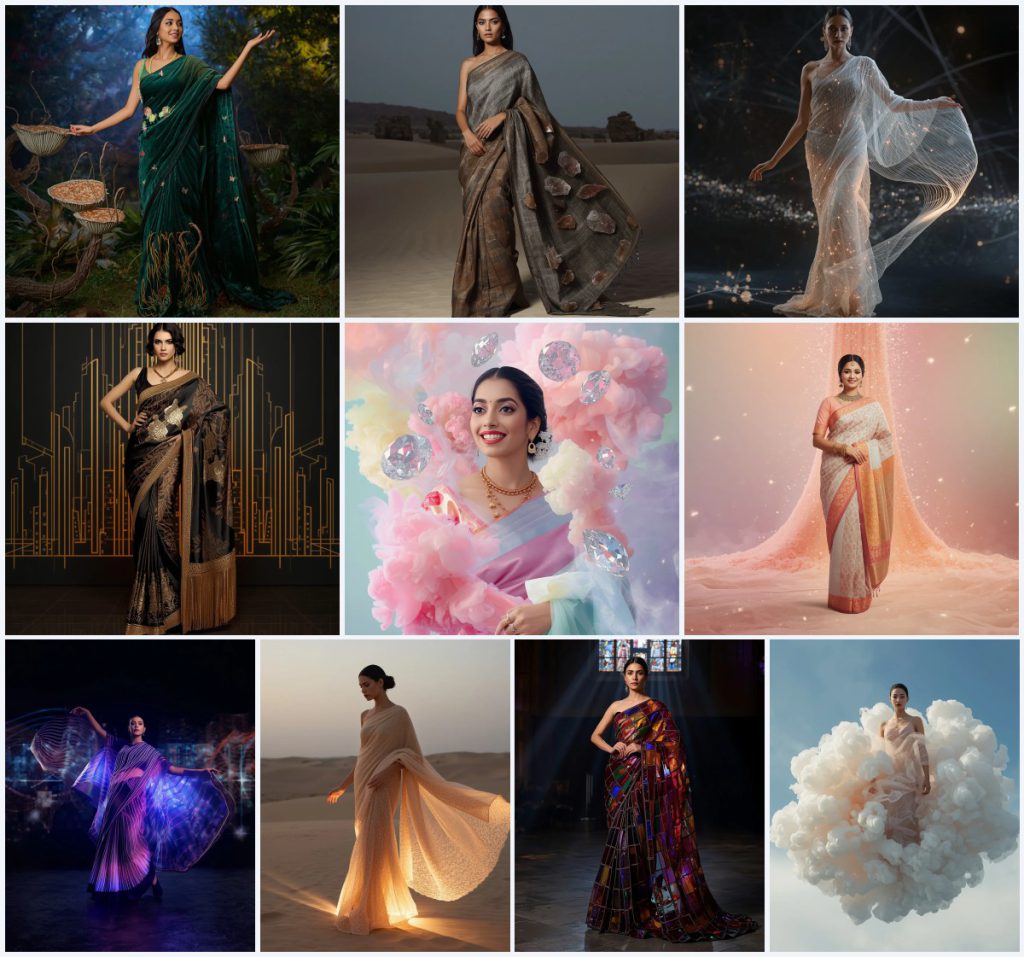 New 10 AI Prompts for Artistic Saree Looks with Musical Instruments | best prompt for girls college
